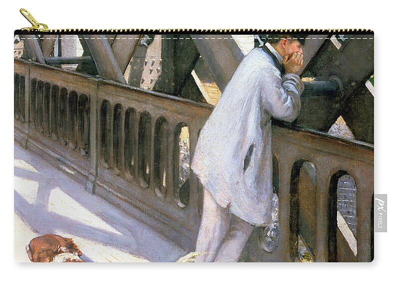 The Europe Bridge Zip Pouch featuring the painting The Europe Bridge by Gustave Caillebotte