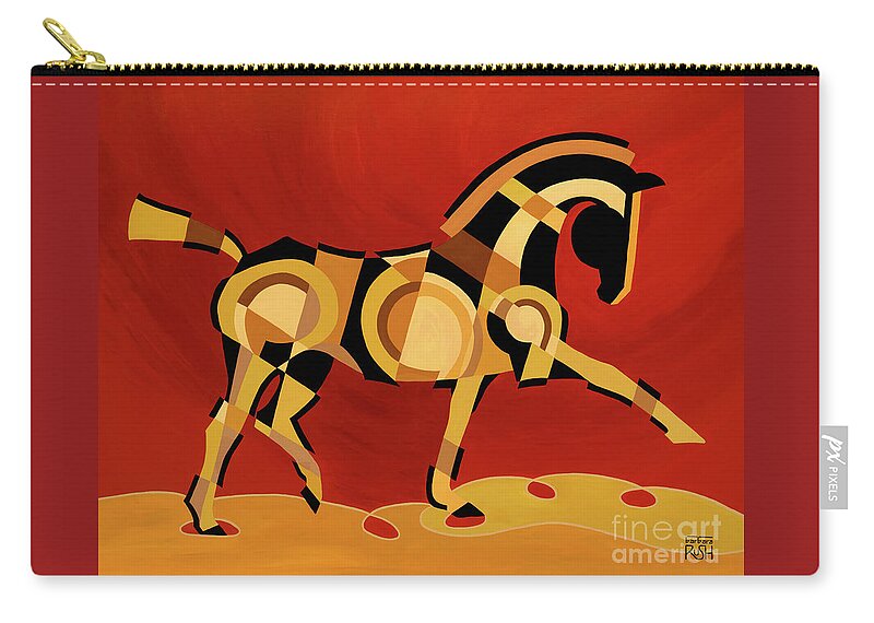 Dressage Art Zip Pouch featuring the painting The Extension of Equus by Barbara Rush