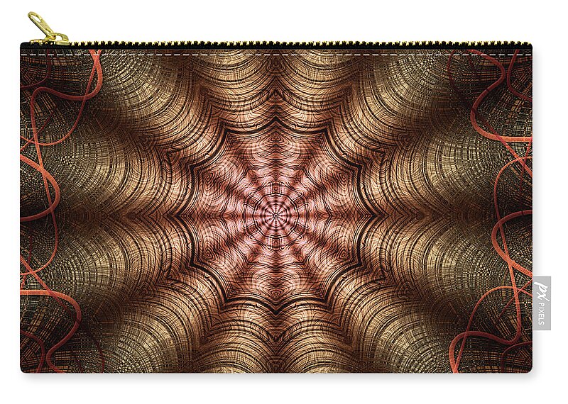 Experimental Mandalas Zip Pouch featuring the digital art The Fabric Of The Space-Time Continuum by Becky Titus