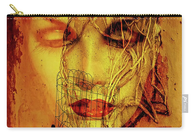 Face Carry-all Pouch featuring the photograph The face and the tree by Gabi Hampe