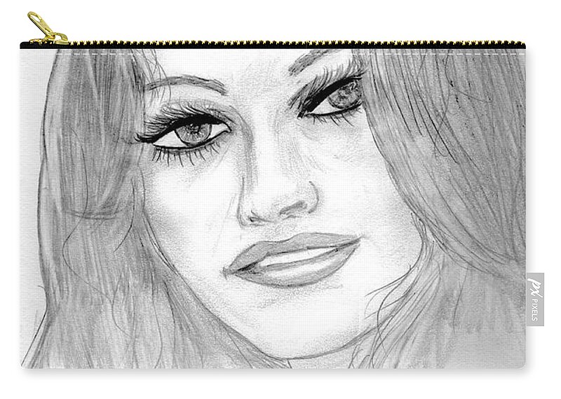 Pencil Zip Pouch featuring the drawing The Face by Sonya Chalmers
