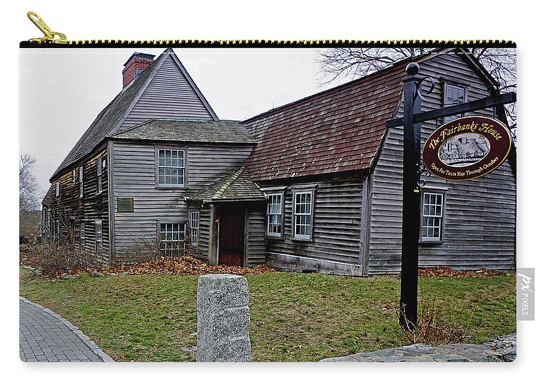 Historic House Jonathan Fairbanks Grace Lee Smith National Historic Landmark Colonial First Period  Zip Pouch featuring the photograph The Fairbanks House by Wayne Marshall Chase
