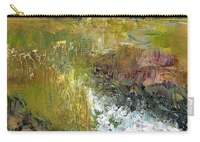 Landscapes Zip Pouch featuring the painting The Farmers Ditch Fall by Frances Marino