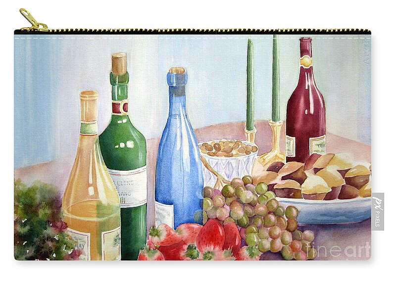 Feast Zip Pouch featuring the painting The Feast by Deborah Ronglien