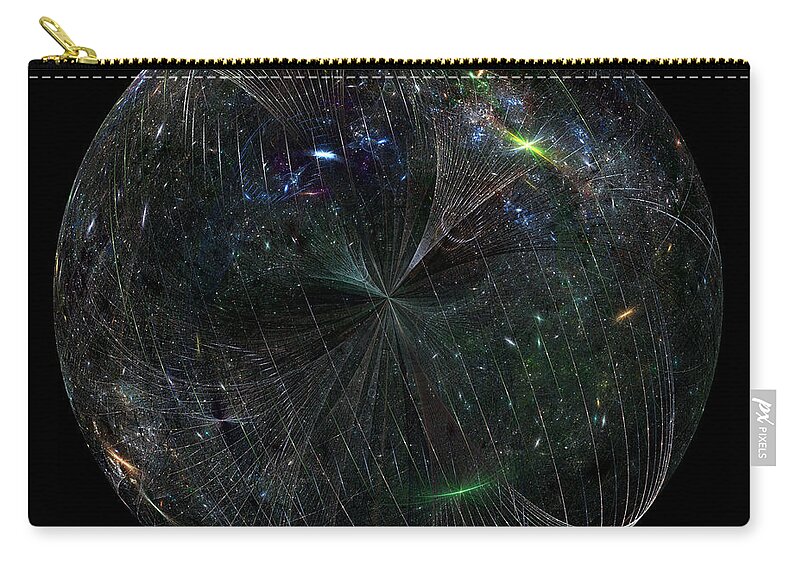 Fractal Zip Pouch featuring the digital art The Finite Universe by Richard Ortolano