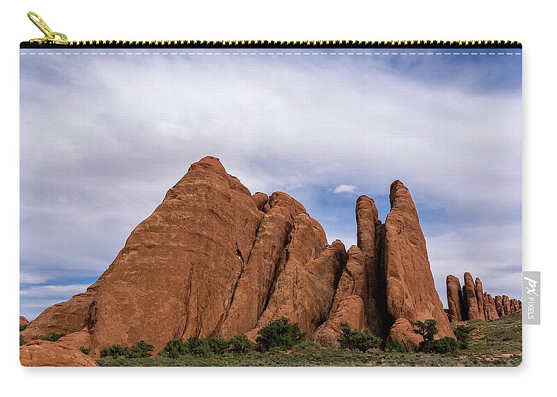 Arches National Park Zip Pouch featuring the photograph The Fins by Steve L'Italien