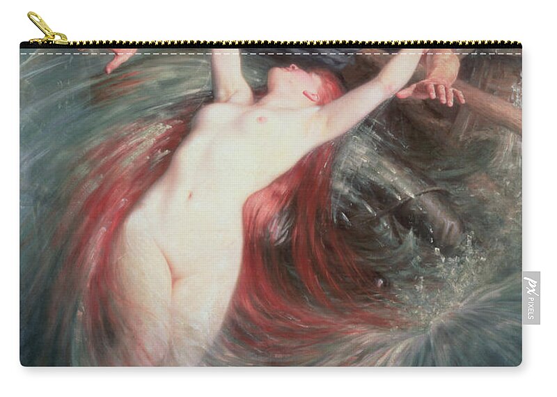 The Zip Pouch featuring the painting The Fisherman and the Siren by Knut Ekvall