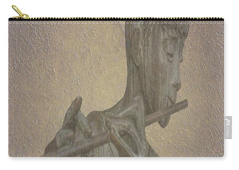 Flute Zip Pouch featuring the painting The flute Player by David Dehner