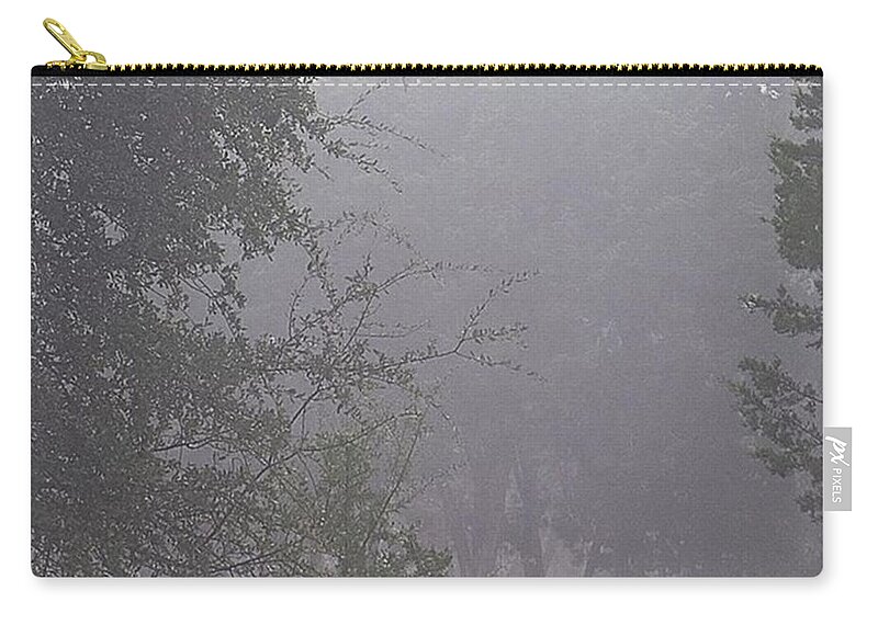Cool_capture Zip Pouch featuring the photograph The #foggy #misty #morning In by Austin Tuxedo Cat
