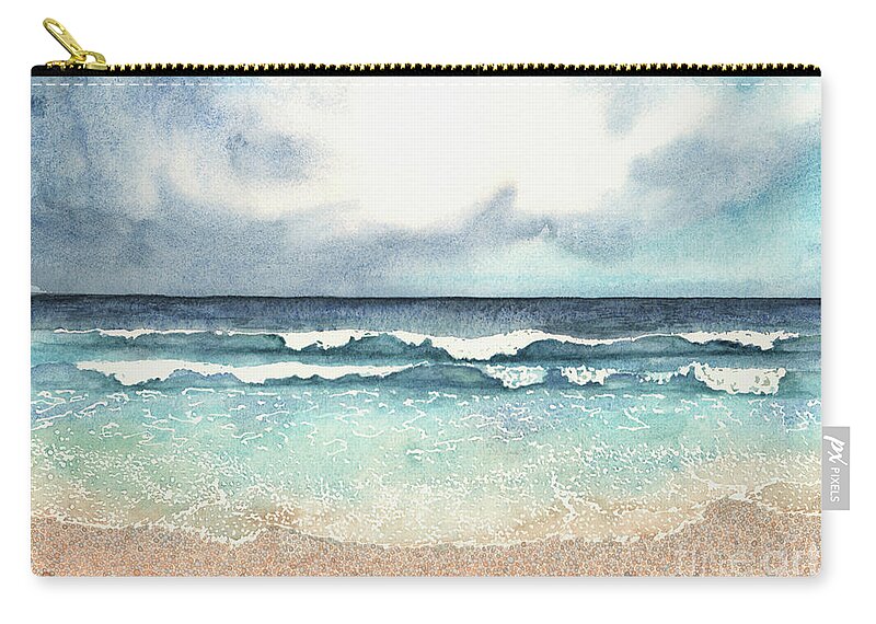 Beach Carry-all Pouch featuring the painting The Forecast for Today by Hilda Wagner