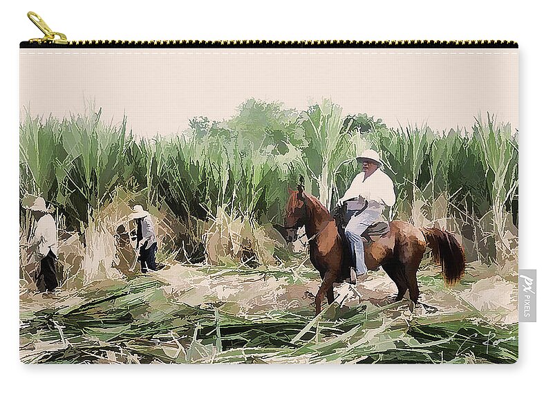 Field Zip Pouch featuring the digital art The Foreman by Charlie Roman
