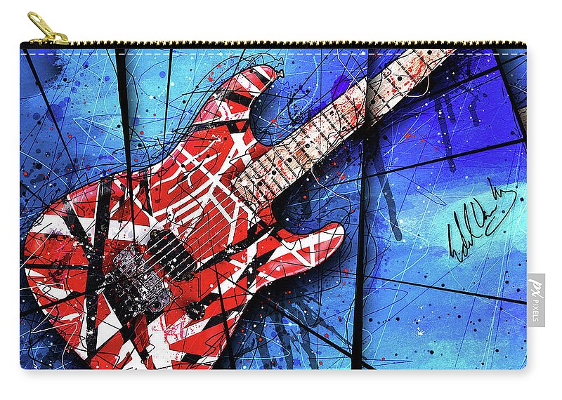 Guitar Art Zip Pouch featuring the digital art The Frankenstrat VII Cropped by Gary Bodnar