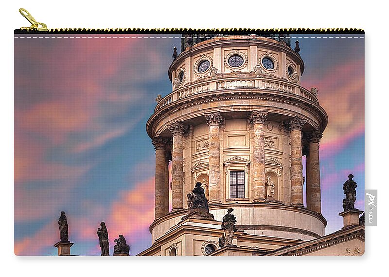 Endre Zip Pouch featuring the photograph The French Church in Berlin 2 by Endre Balogh