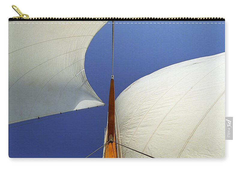 Sailing Zip Pouch featuring the photograph The Genoa and Mainsail of a Classic Sailboat by John Harmon