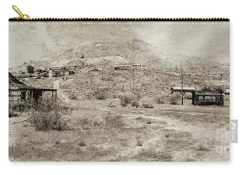 Brown Zip Pouch featuring the photograph The Ghost Town by Joe Lach