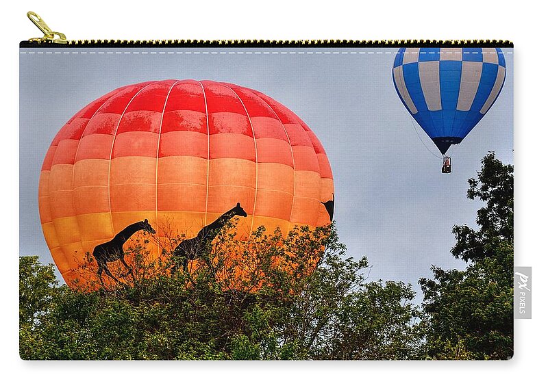 Giraffes Carry-all Pouch featuring the photograph The Giraffes Are Coming by Steve Brown