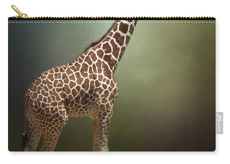 Africa Zip Pouch featuring the photograph The Giraffe by David and Carol Kelly