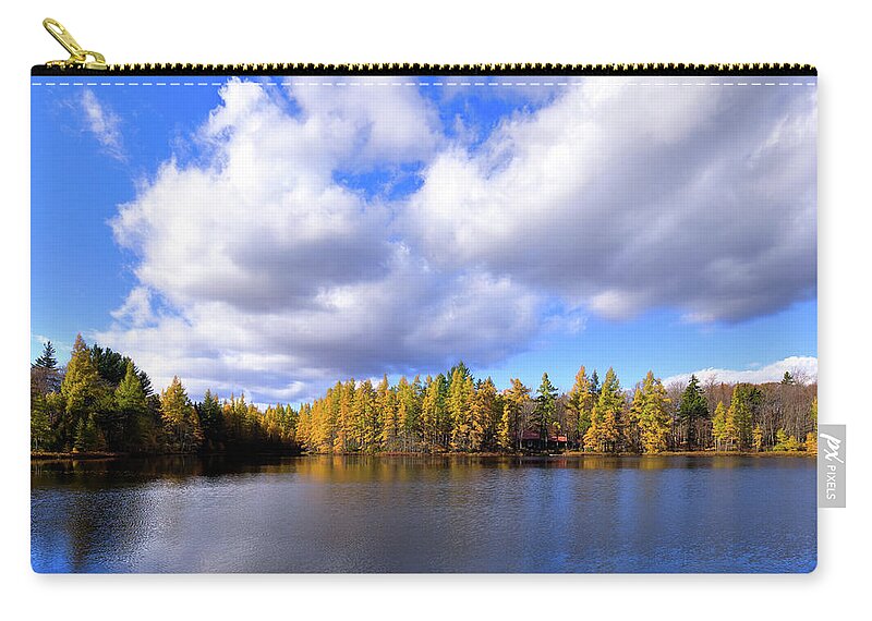 The Golden Forest At Woodcraft Zip Pouch featuring the photograph The Golden Forest at Woodcraft by David Patterson