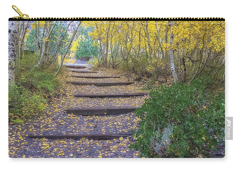 Fall Zip Pouch featuring the photograph The Golden Path 2 by Jonathan Nguyen