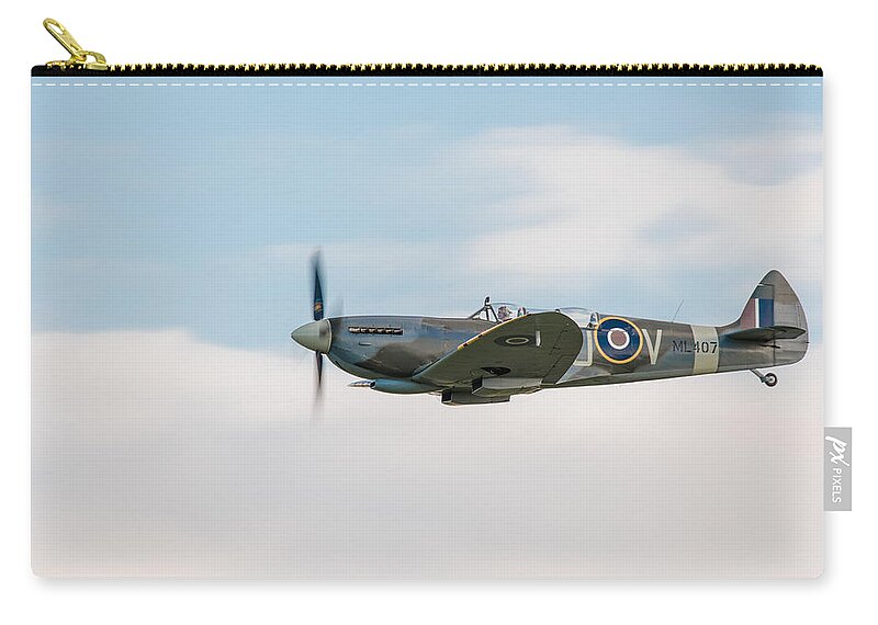 The Grace Spitfire Zip Pouch featuring the photograph The Grace Spitfire by Gary Eason
