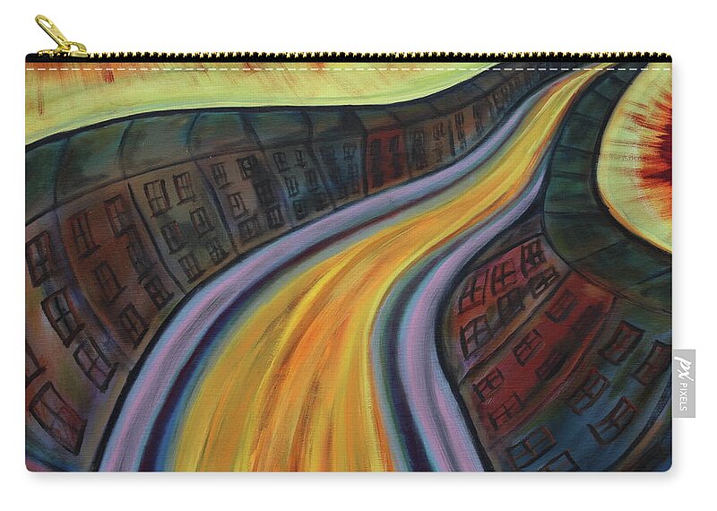 Street Zip Pouch featuring the painting The Great Undoing by David King Johnson