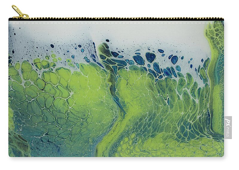 Tides Zip Pouch featuring the painting The Green Tides by Joanne Grant