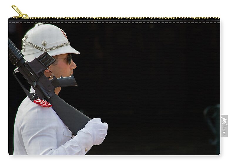 Guard Zip Pouch featuring the photograph The Guard by Keith Armstrong