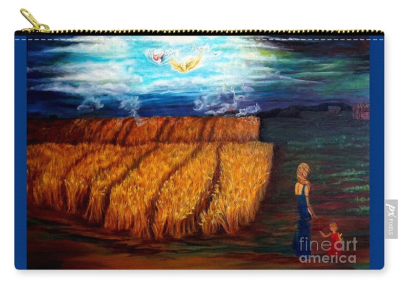 Angel Zip Pouch featuring the painting The Harvest by Georgia Doyle