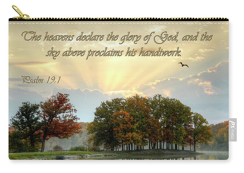 Heaven Zip Pouch featuring the photograph The Heavenly Morning Card by Ann Bridges