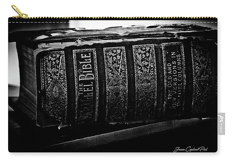 The Holy Bible Zip Pouch featuring the photograph The Holy Bible by Joann Copeland-Paul