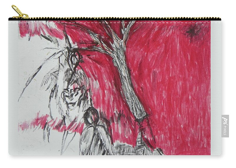 Abstract Zip Pouch featuring the painting The Horror Tree by Judith Redman