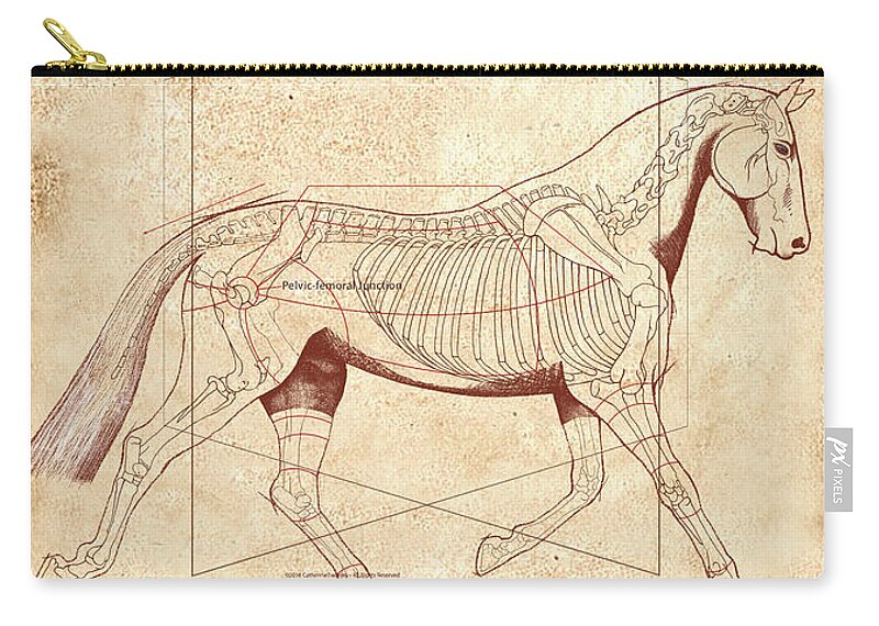 Horse Zip Pouch featuring the painting The Horse's Trot Revealed by Catherine Twomey