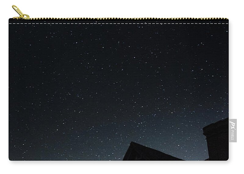 Astro Zip Pouch featuring the photograph The Iconic Front Porch in the Night Sky, Great Dixter by Perry Rodriguez