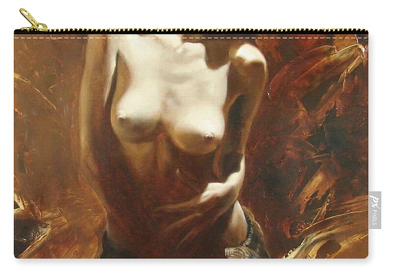 Oil Carry-all Pouch featuring the painting The incinerating passion by Sergey Ignatenko