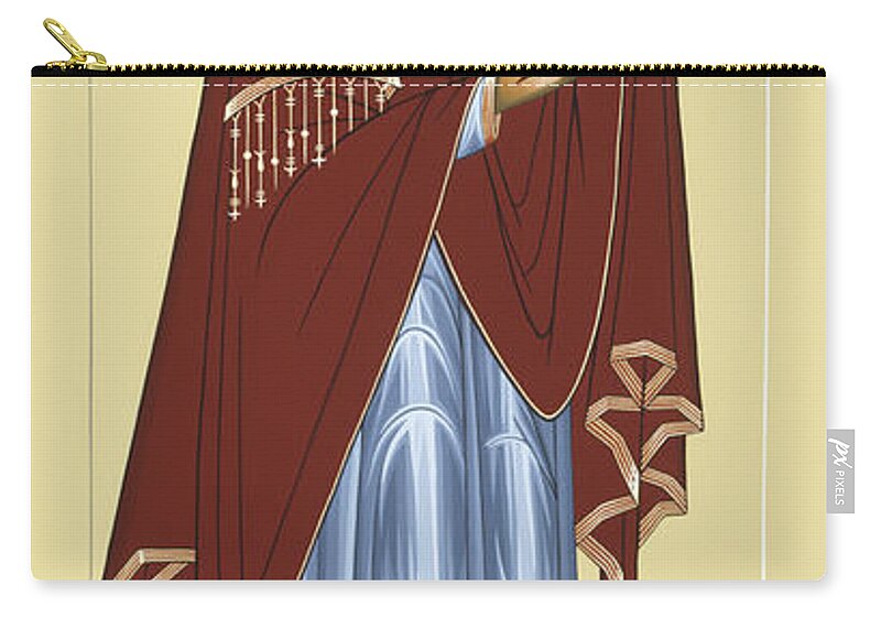 The Intercession Of The Mother Of God Zip Pouch featuring the painting The Intercession of the Mother of God Akita 088 by William Hart McNichols