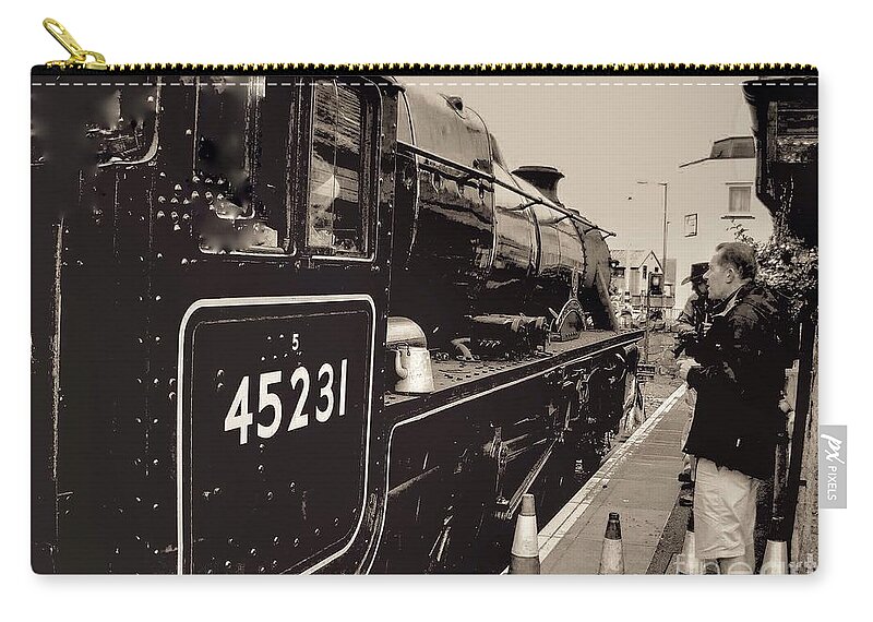The Jacobite Express Zip Pouch featuring the photograph The Jacobite at Mallaig Station Platform 4 by Joan-Violet Stretch
