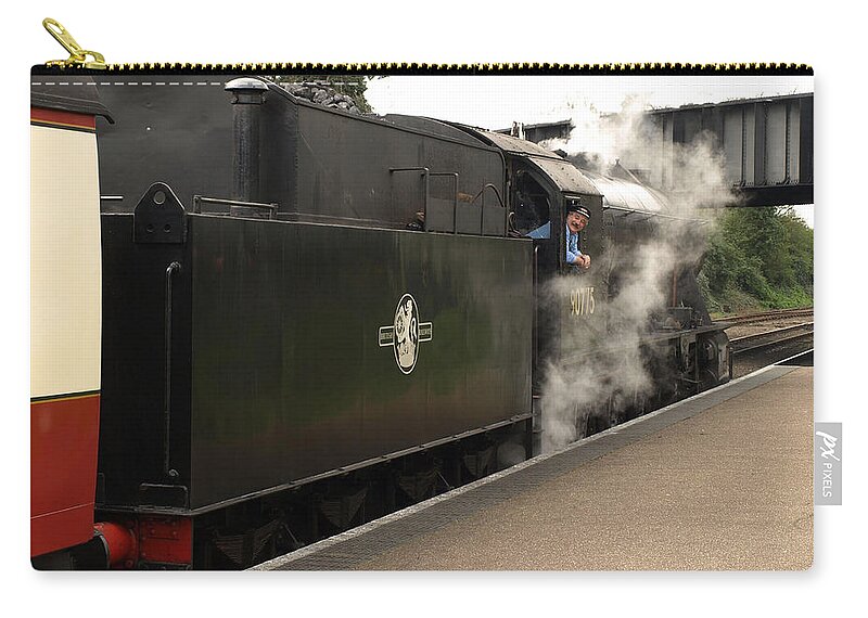 Trains Zip Pouch featuring the photograph The Jolly Engineman by Richard Denyer