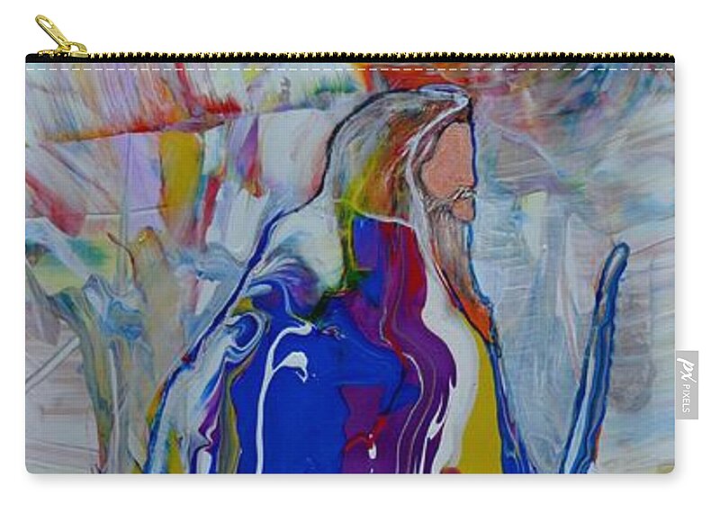Moses Zip Pouch featuring the painting The Journey Begins by Deborah Nell