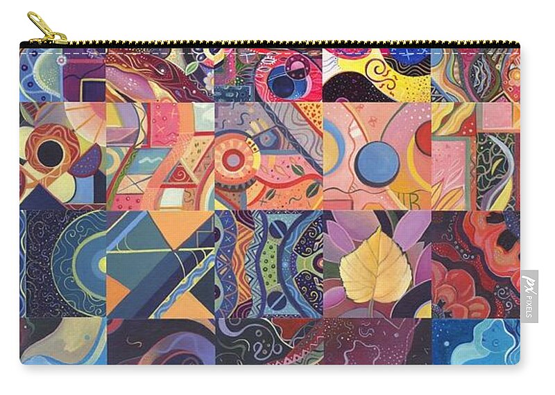 Abstract Carry-all Pouch featuring the painting The Joy of Design First 40 Variation 1 by Helena Tiainen