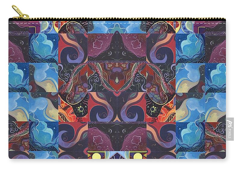 Joy Of Design Series Carry-all Pouch featuring the digital art The Joy of Design Mandala Series Puzzle 6 Arrangement 5 by Helena Tiainen