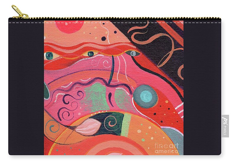 The Joy Of Design Xlviii By Helena Tiainen Carry-all Pouch featuring the painting The Joy of Design X L V I I I by Helena Tiainen