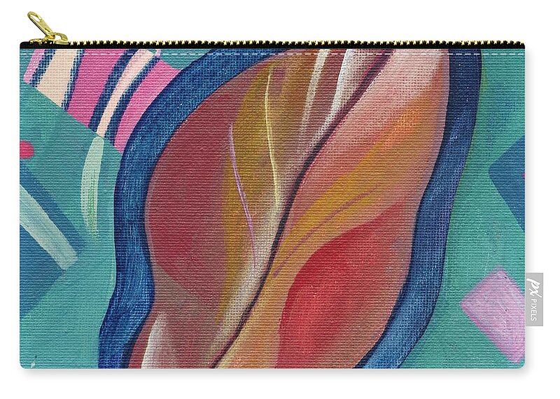 Leaf Zip Pouch featuring the painting The Joy of Design X X X I by Helena Tiainen