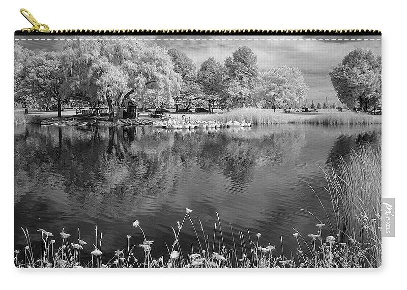 Infrared Zip Pouch featuring the photograph The Lagoon #1 by John Roach