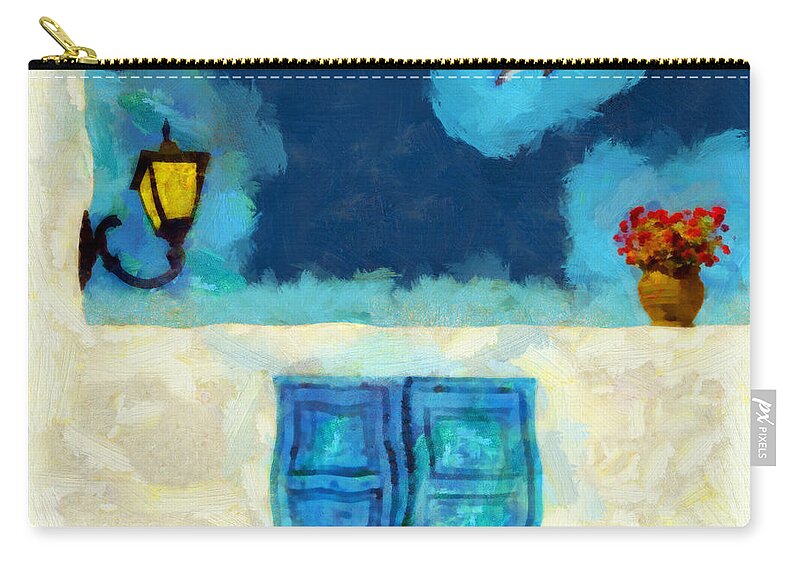 The Lamp 2 Zip Pouch featuring the painting The lamp 2 by George Rossidis