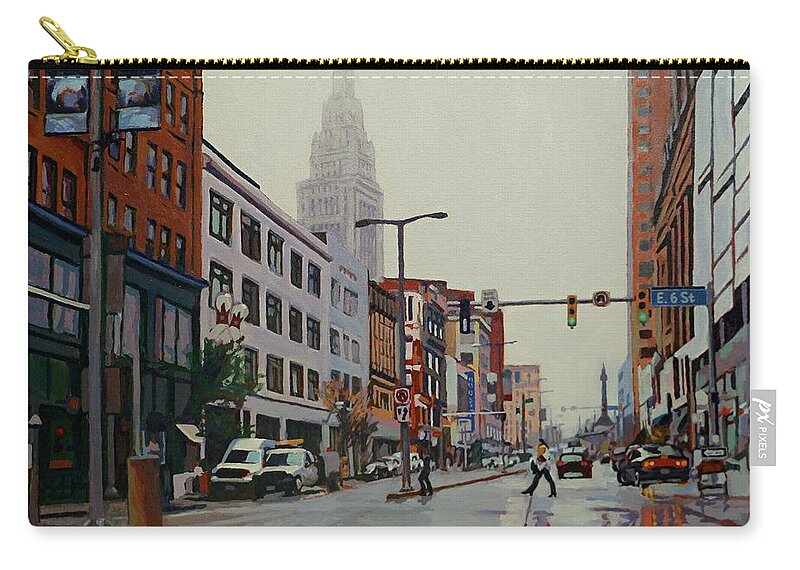 A Trip In The Inner City Zip Pouch featuring the painting The Land by David Buttram