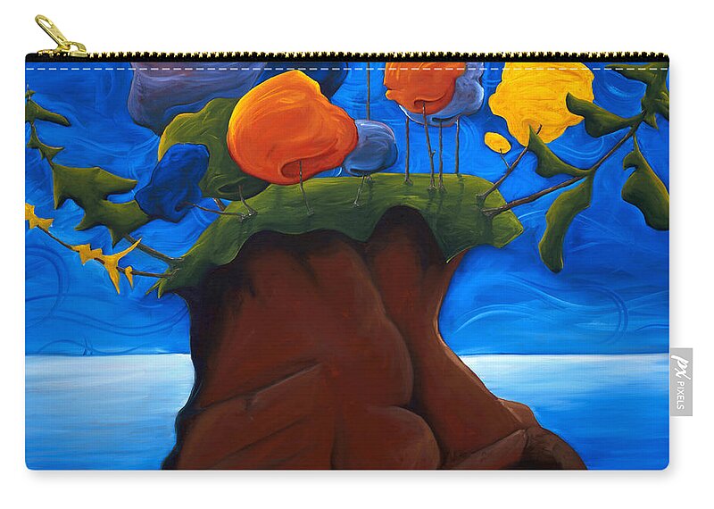 Landscape Zip Pouch featuring the painting The Last Haven by Richard Hoedl
