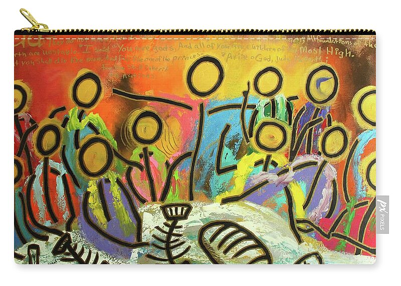 Acrylic Zip Pouch featuring the painting The Last Supper Recitation by Odalo Wasikhongo