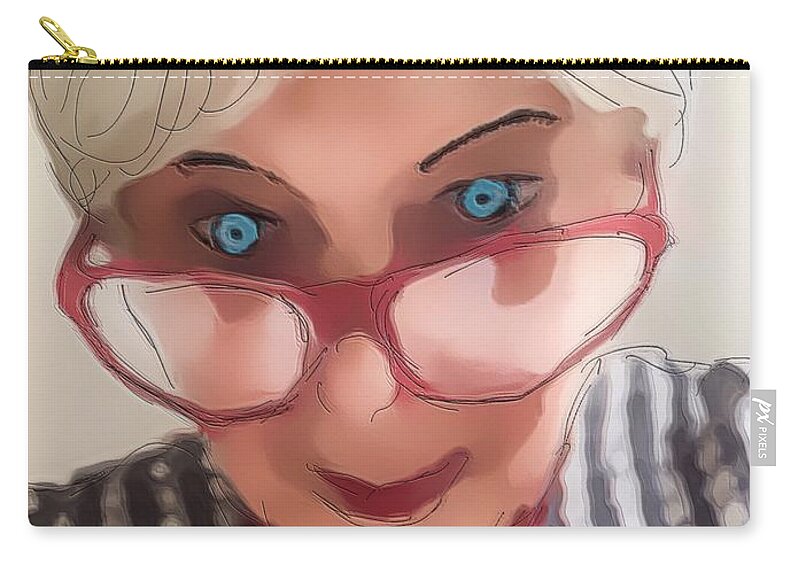 Woman Zip Pouch featuring the digital art The Librarian by Looking Glass Images