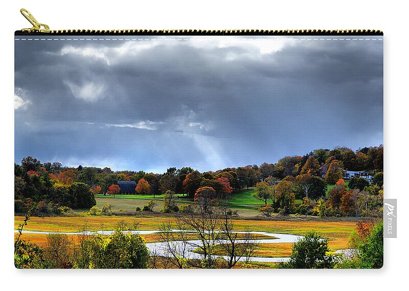 October Zip Pouch featuring the photograph The light over countryside by Lilia S
