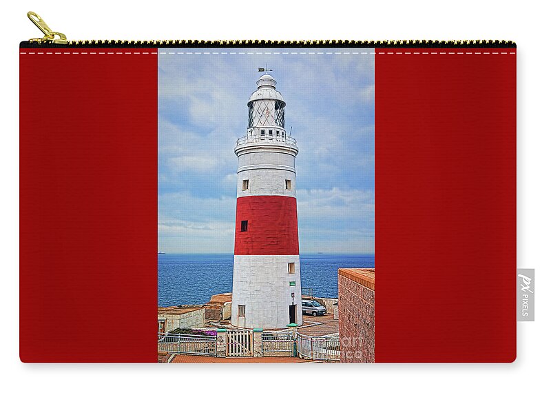 Travel Zip Pouch featuring the photograph The Lighthouse at Europa Point by Sue Melvin